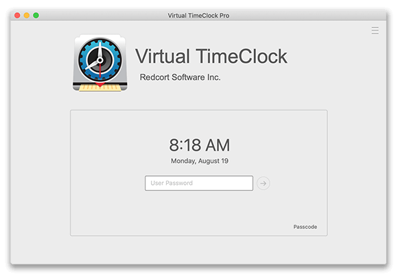 Virtual TimeClock Passcode Interface