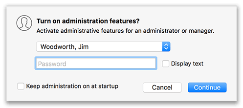 Turning Administration Mode On