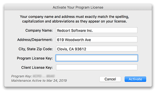 Activate a license in a client