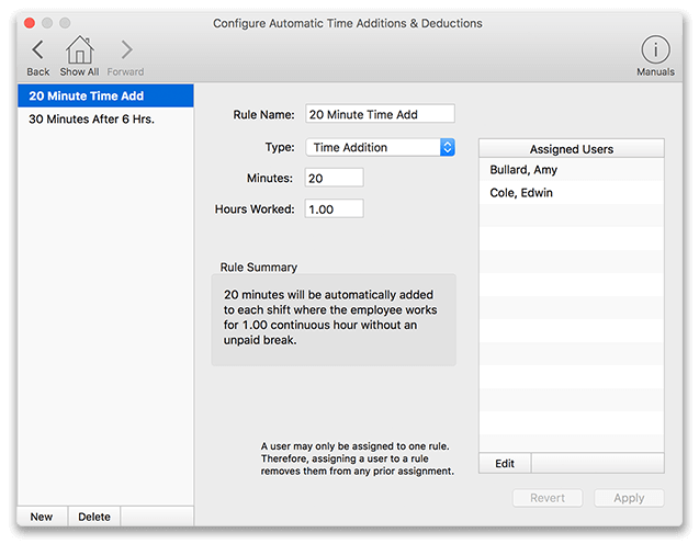 Virtual TimeClock Auto Time Additions