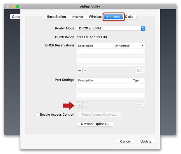 port forward network utilities stuck on updating router