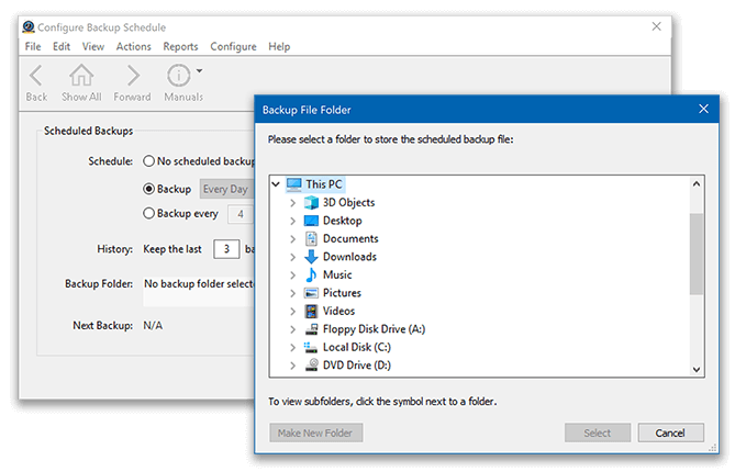 Virtual TimeClock Backup Folder