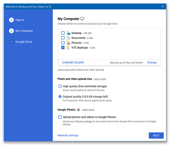 Google Sync Setup