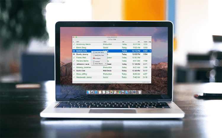 Virtual TimeClock Laptop Interface