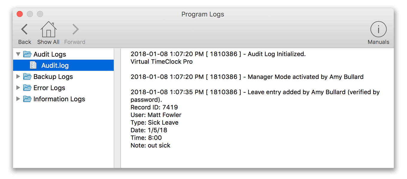 Enhanced Program Logs in Virtual TimeClock 18 Blog