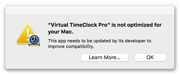 Not Optimized Message Virtual TimeClock