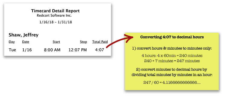 Virtual TimeClock Convert Time