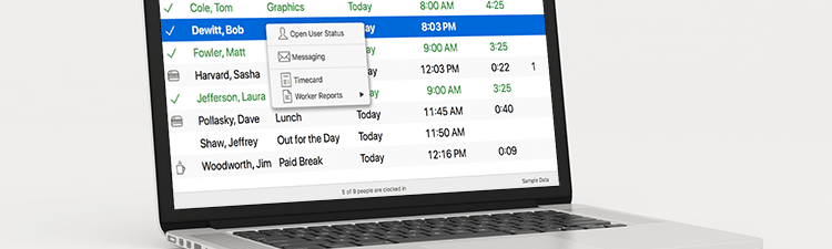 Laptop Virtual TimeClock