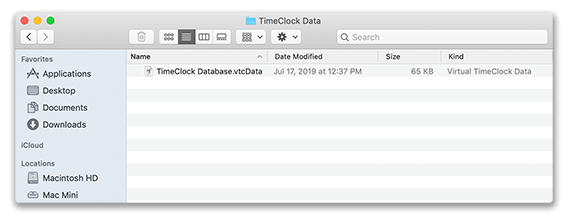 Database folder location in macOS