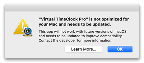 macOS Not Optimized message