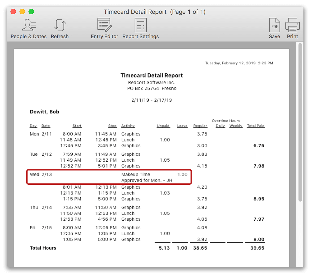 redcort timecard