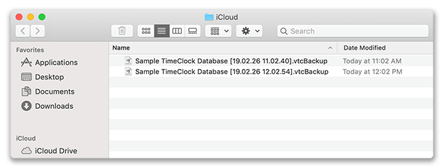 Backup folder showing two backup files