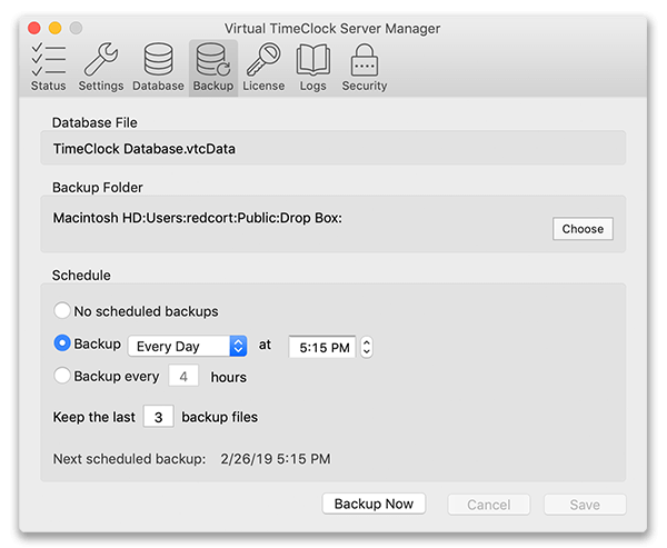 Setting up Automatic Scheduled backups in Network Edition