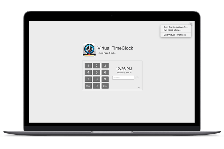 Exiting Kiosk Mode in Virtual TimeClock version 19