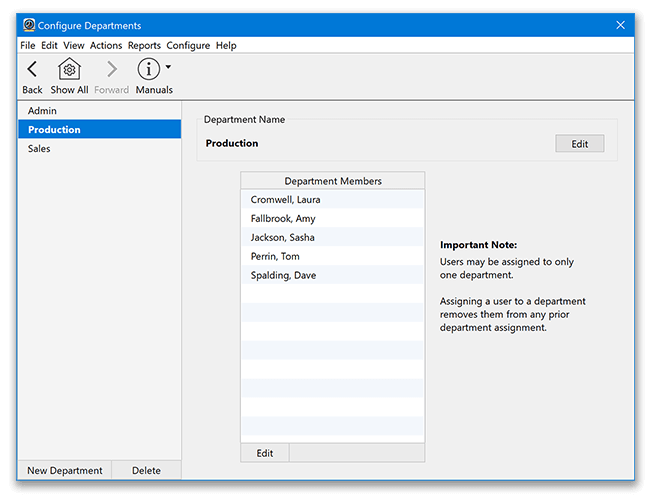 Configuring Departments in Virtual TimeClock