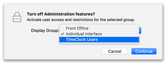 Changing the display group as an administrator