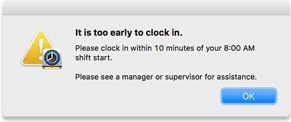 Virtual TimeClock Clock In Rule