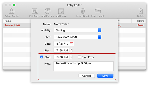 Correcting a missed clock out error in Virtual TimeClock