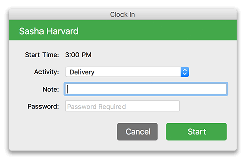 Virtual TimeClock Entry Notes