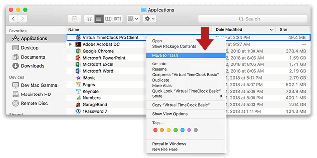 Uninstalling TimeClock Clients in macOS