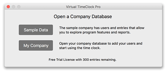 Open Sample Data Window