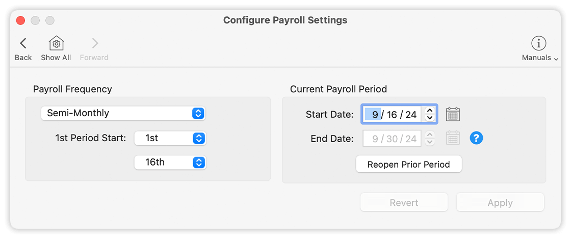 Basic Configure Payroll Settings