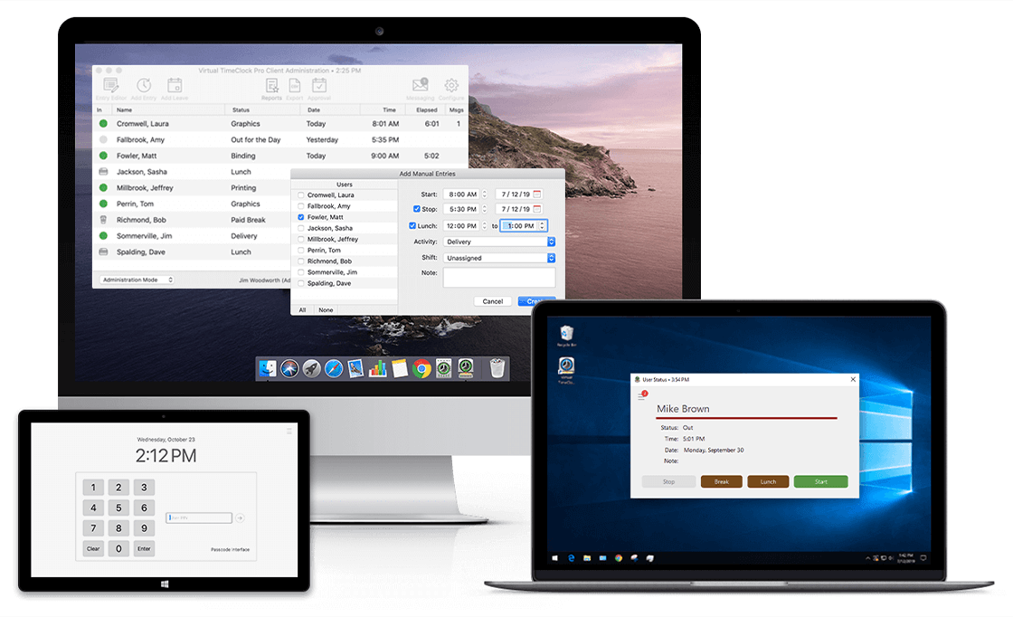Time Clock On Multiple Computers