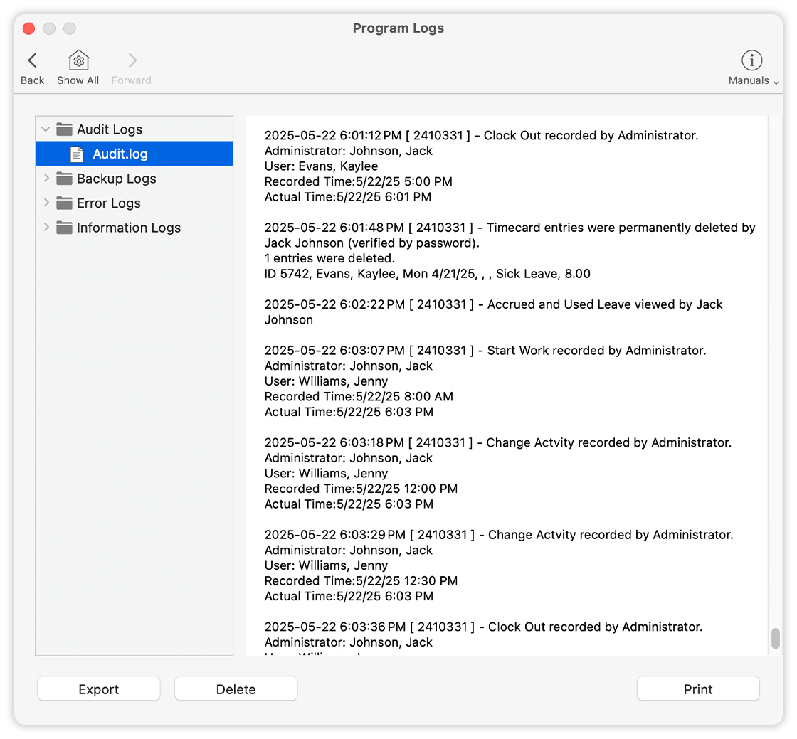 Audit Logs