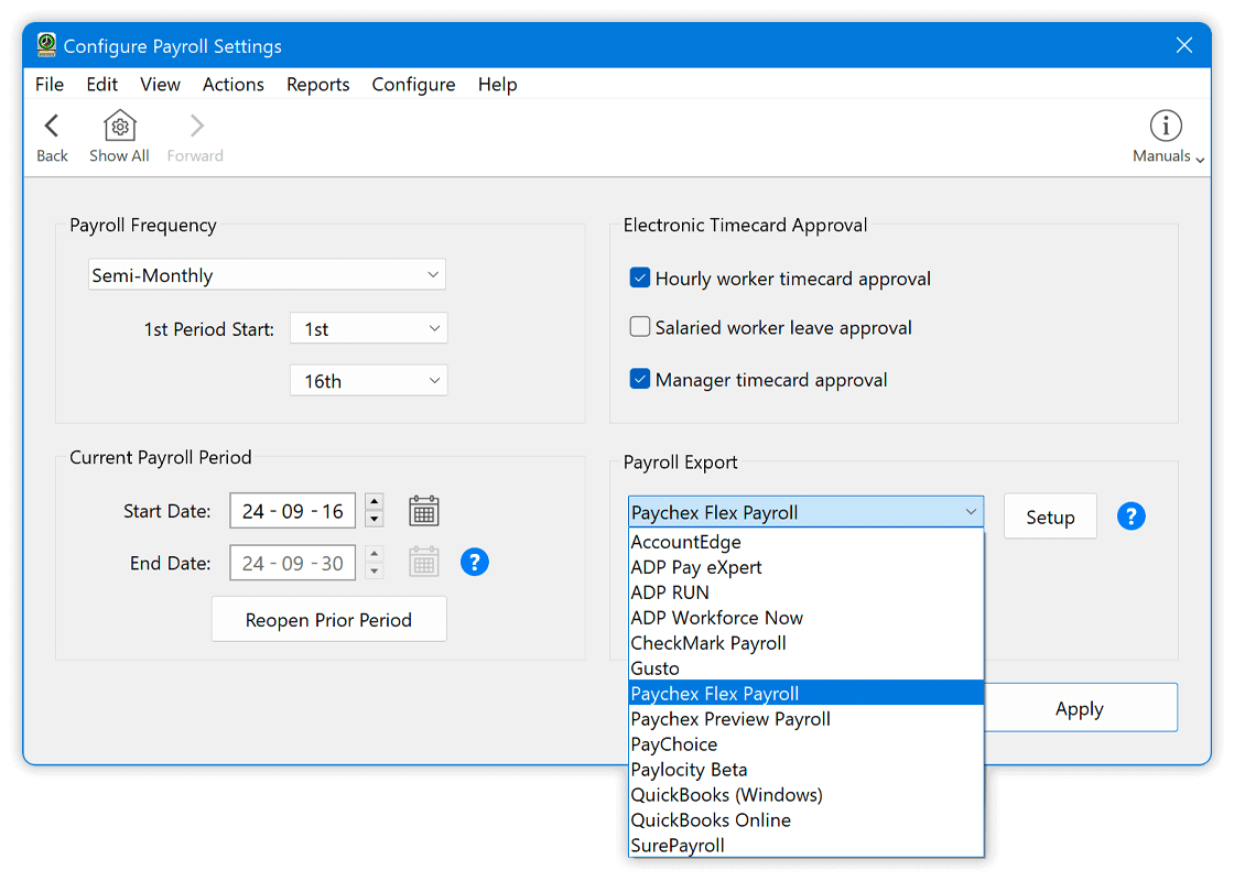Payroll Integration Setup
