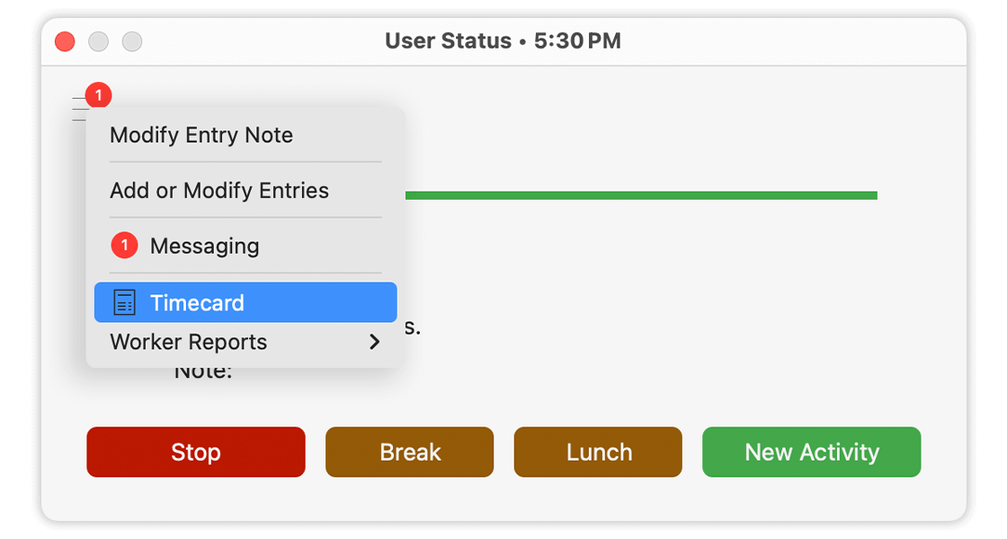 User Status Options 1