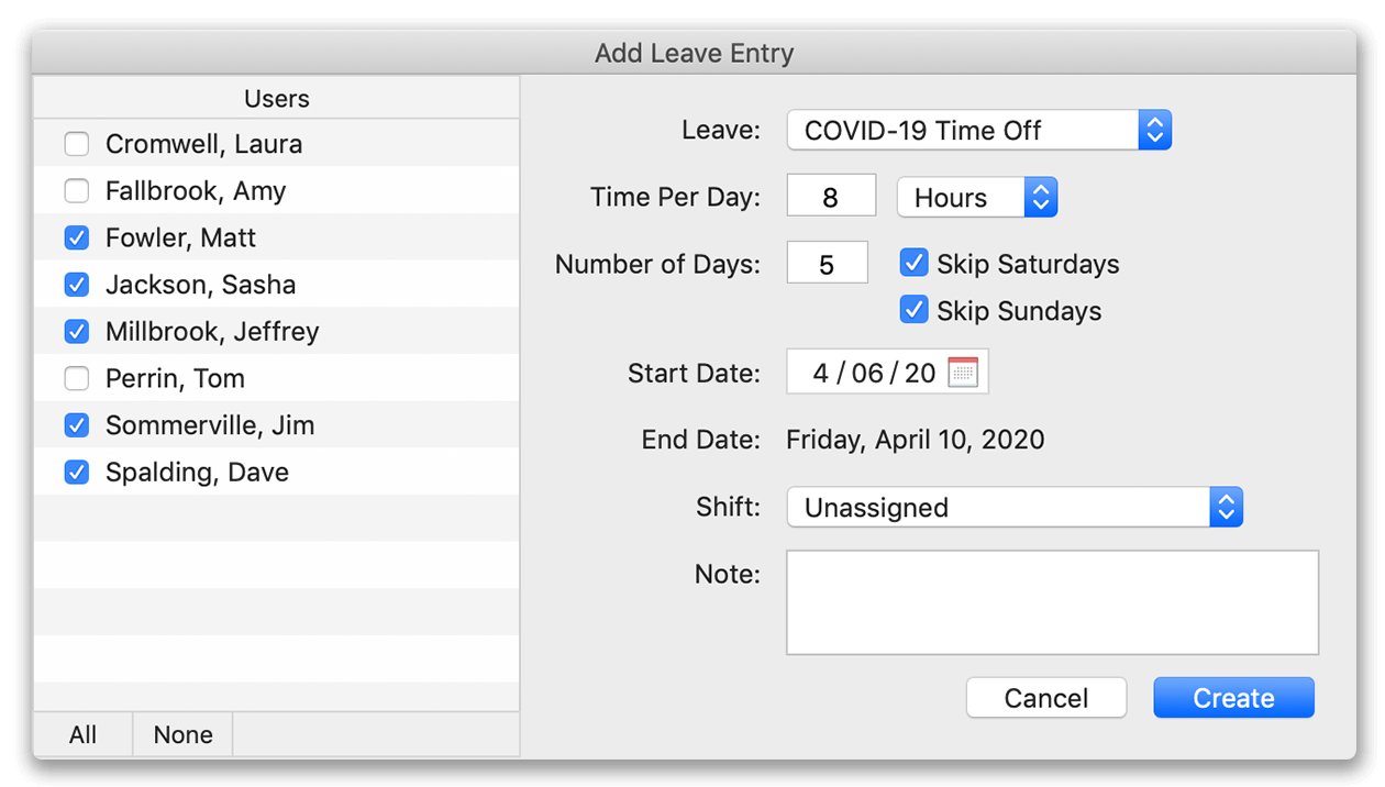 Adding a PTO entry for COVID-19 time