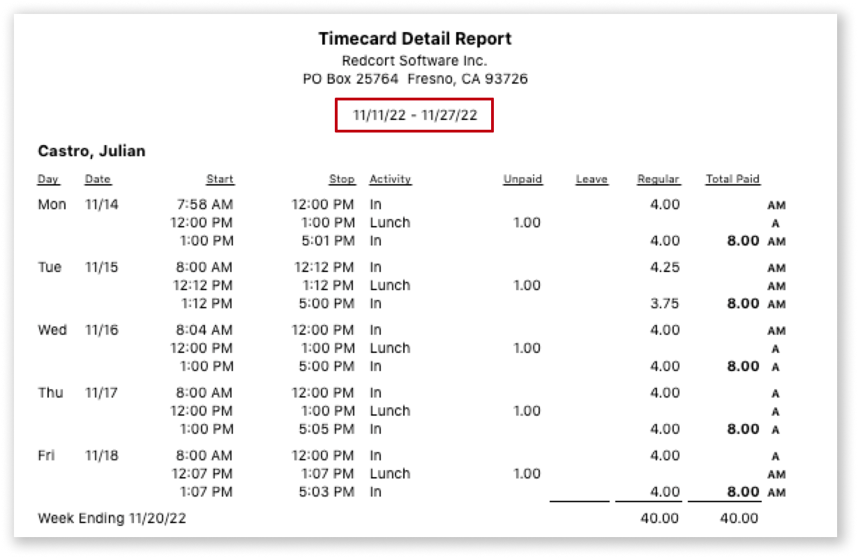 wrong report dates