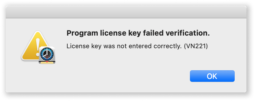 Vn221 License Error