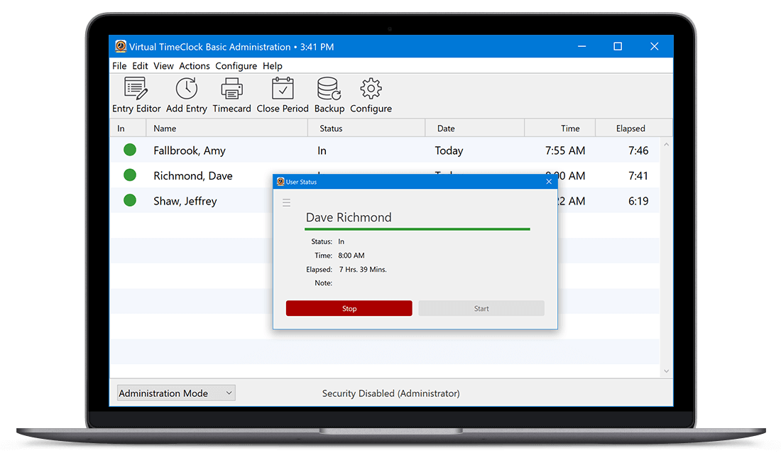 Virtual timeclock basic - gastready