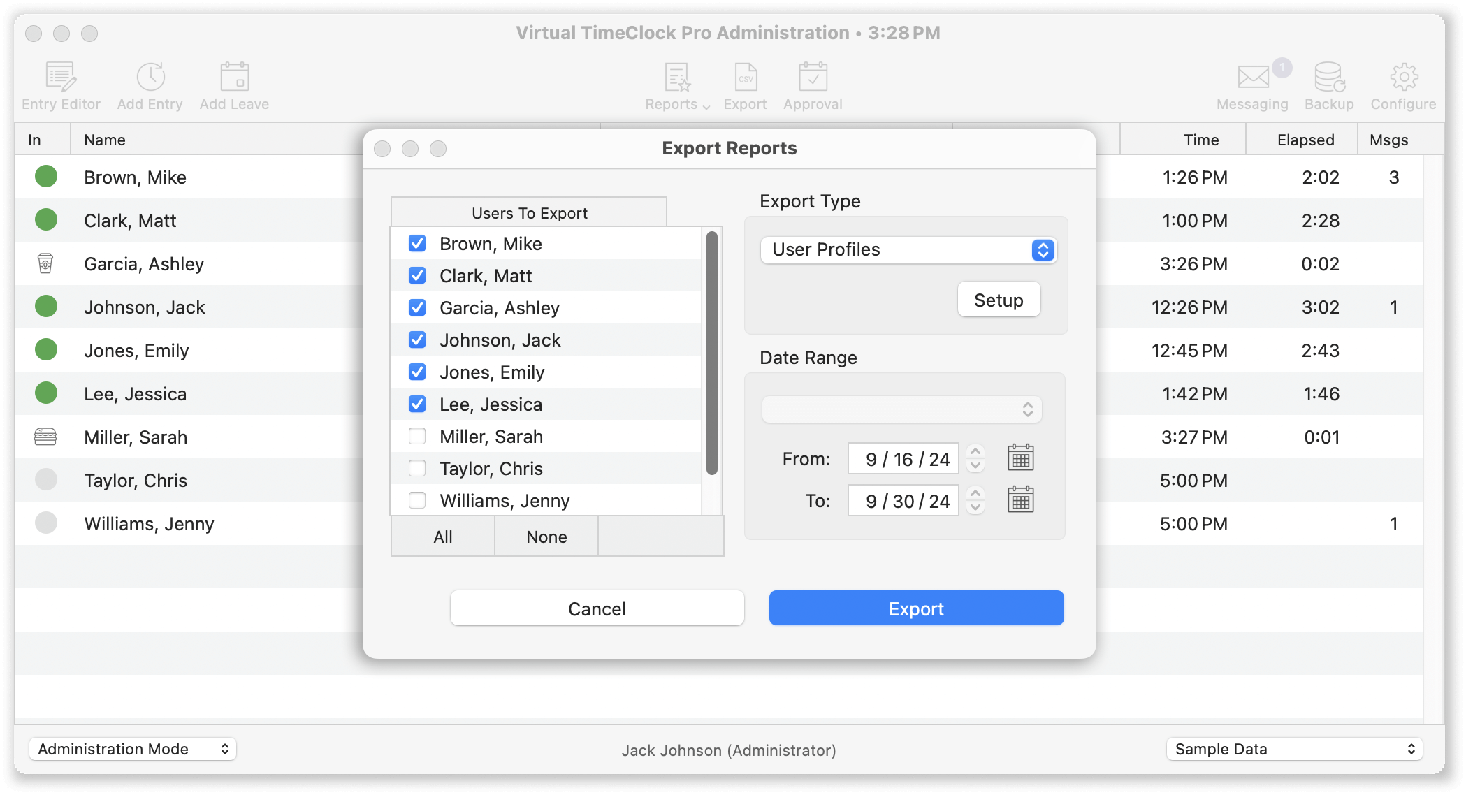 Export User Profiles