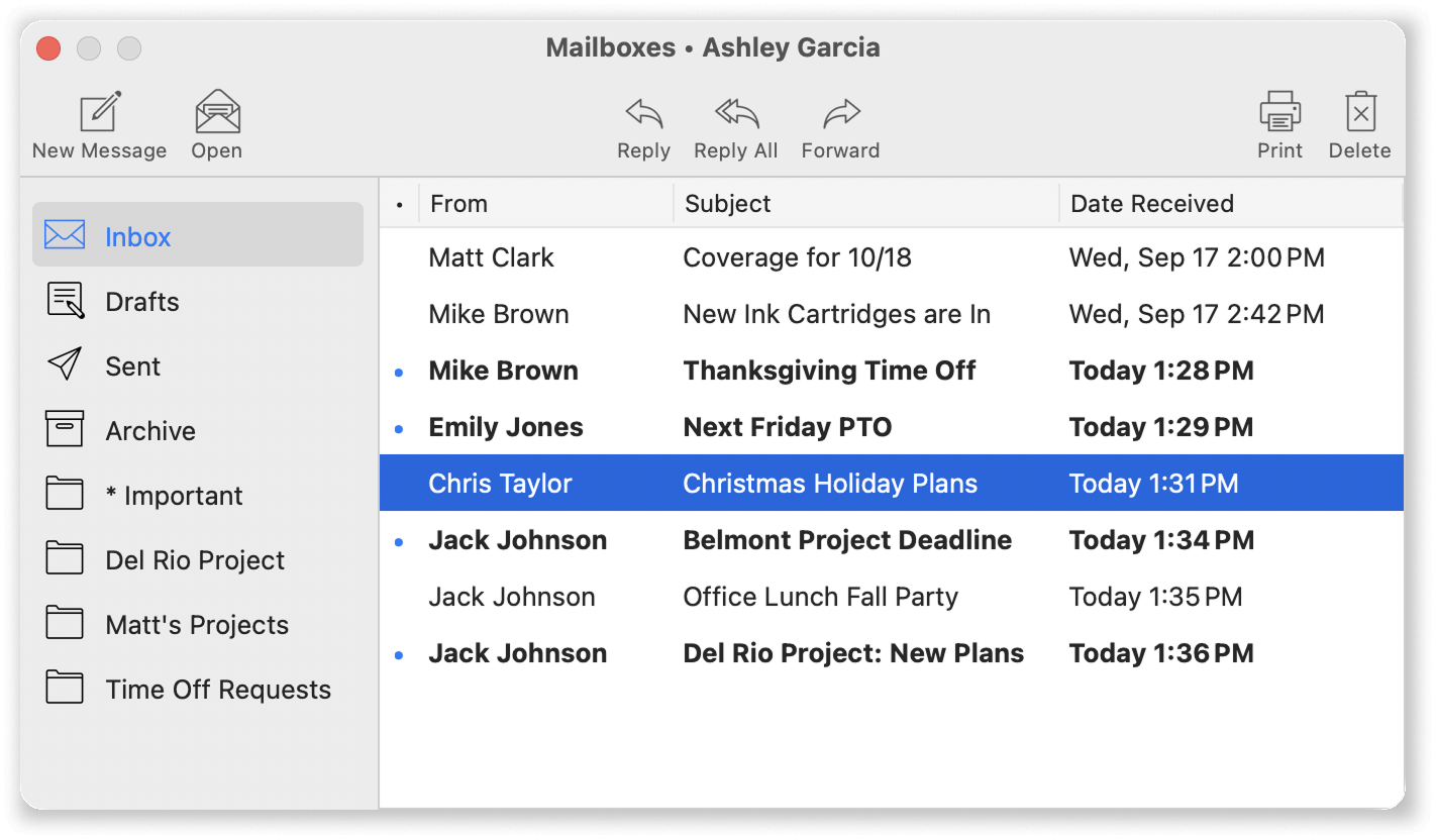 Virtual TimeClock 25 new Messaging Feature In Box