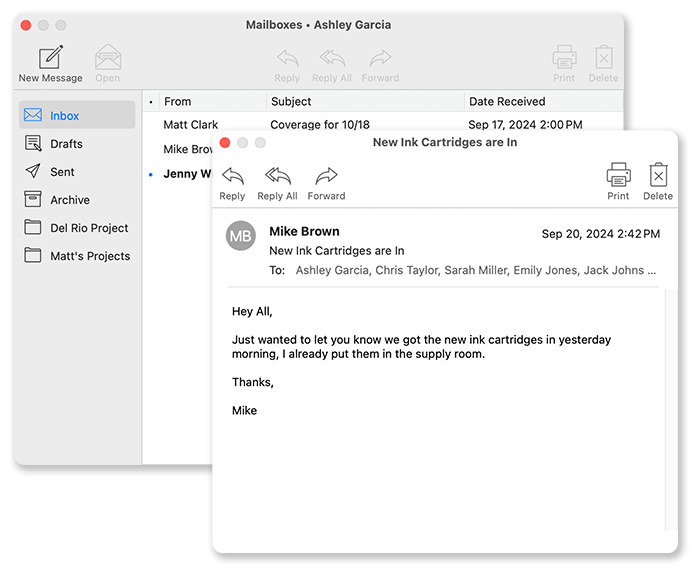 new messaging feature in virtual timeclock software