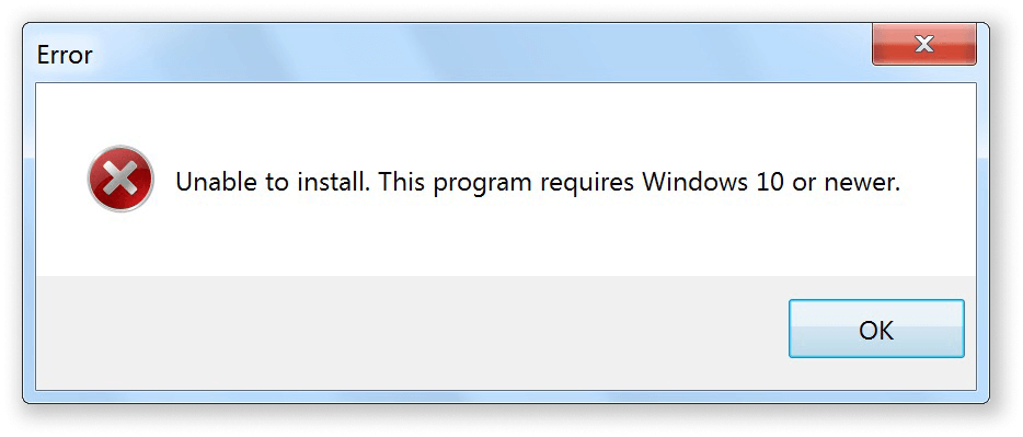 Computer OS is incompatible